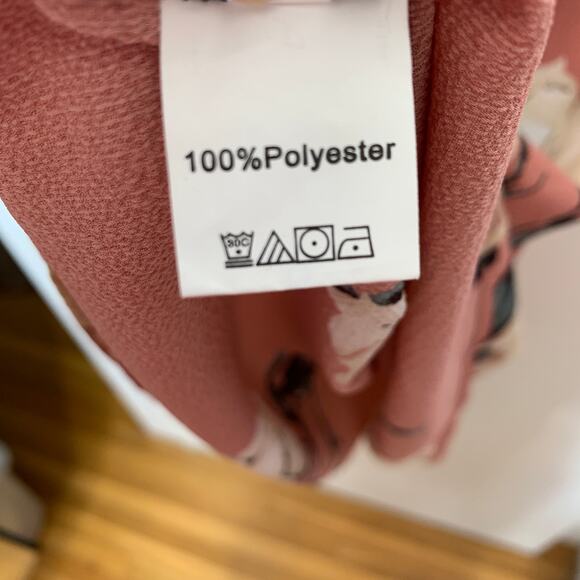 3/$20 NWOT Shein plus size pink floral print tie belt ruffle sleeve dress SZ 3X - Picture 8 of 9